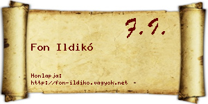 Fon Ildikó névjegykártya